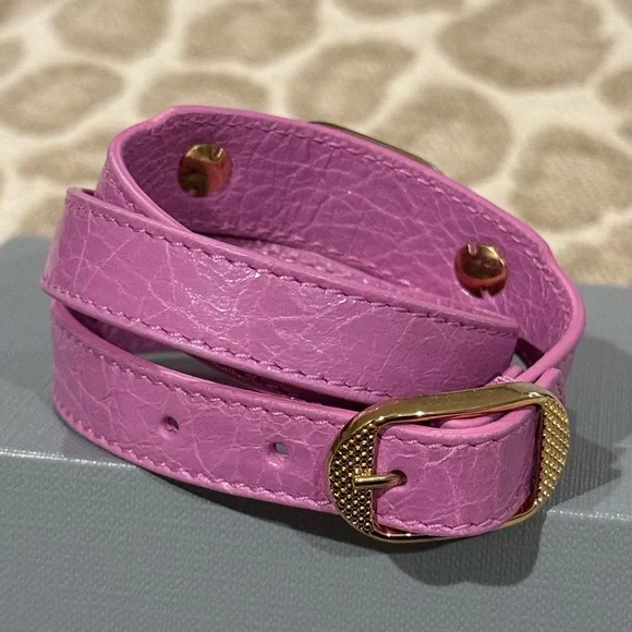 New $400 Balenciaga Pink Bracelet with Gold - Picture 3 of 5